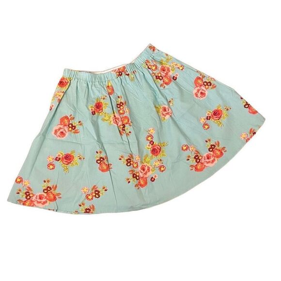 NEW Matilda Jane Natural Beauty Floral A-line Skirt Blue Roses Pockets Large - Picture 1 of 4